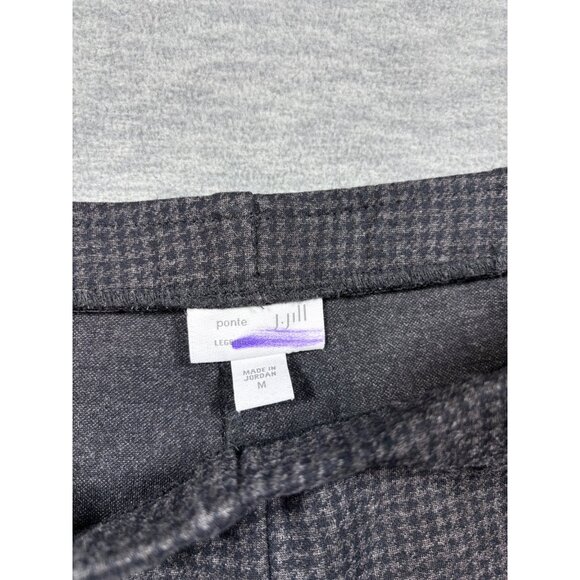 J.Jill Ponte Legging Pants Black Houndstooth Womens M Stretch Slim Fit Career - Picture 2 of 4